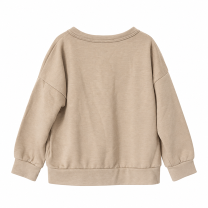 Perfect Peach Girls' MINI Leopard Graphic Sweatshirt – Beige – 4T