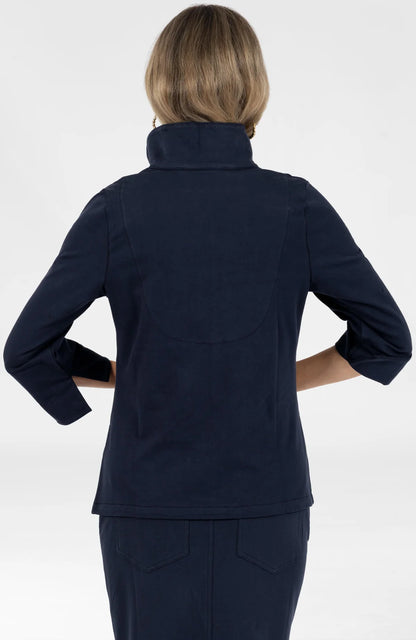 Gretchen Scott navy cotton stretch Weekender jacket