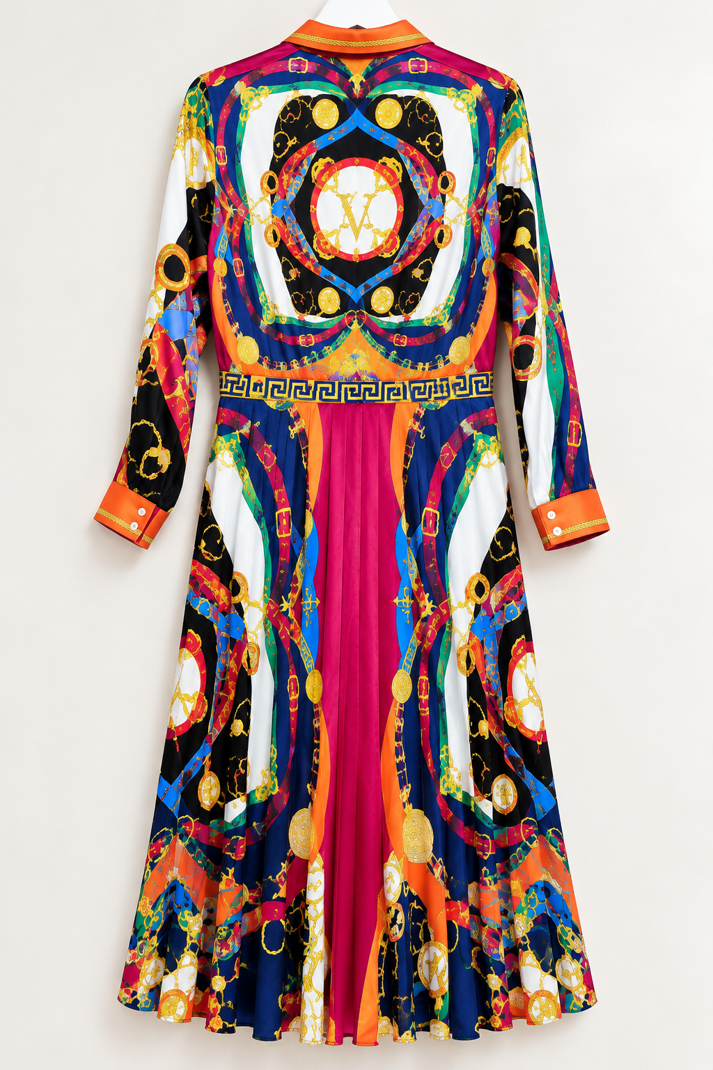 Jainmy Martinez Multicolor Scarf Print Pleated Maxi Dress – 3X NWT