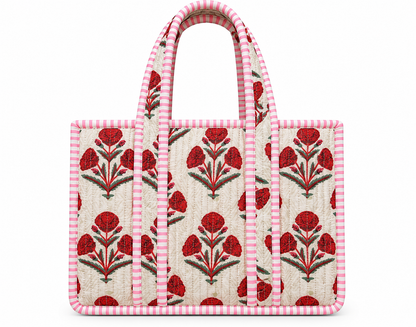 Quilted Cotton Blend Mini Tote Bag – Assorted Prints