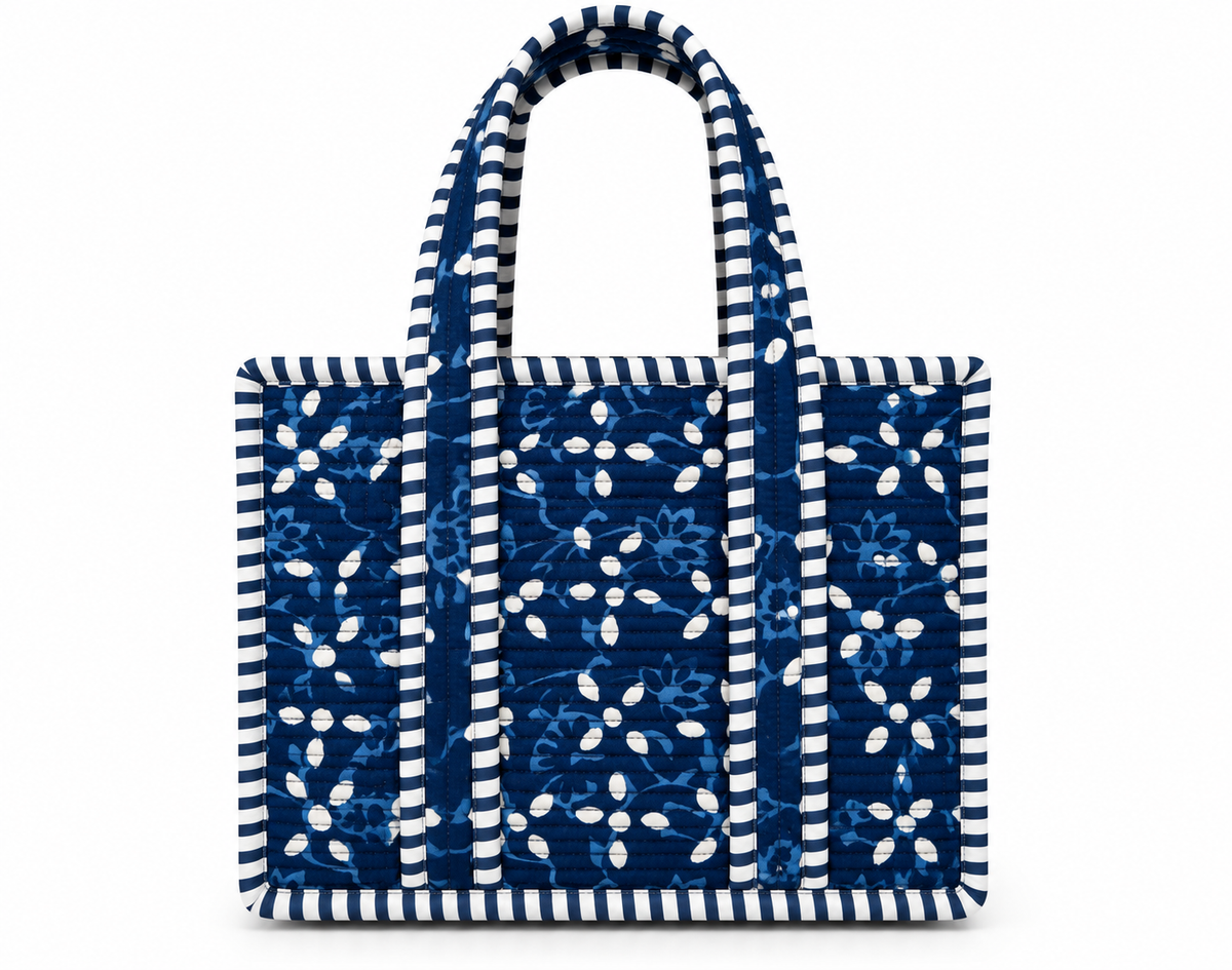 Quilted Cotton Blend Mini Tote Bag – Assorted Prints