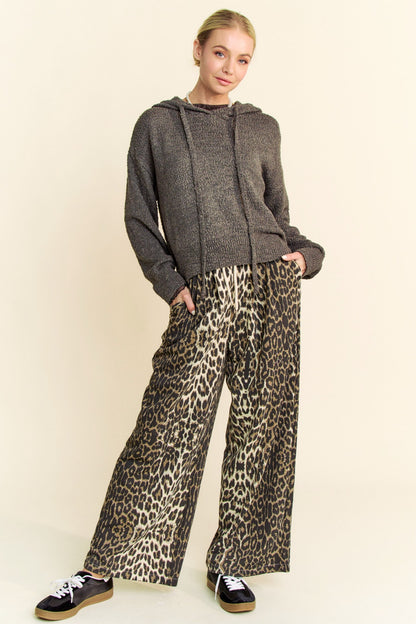 Charcoal cropped hoodie full outfit front view