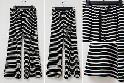 Striped wide-leg pants details