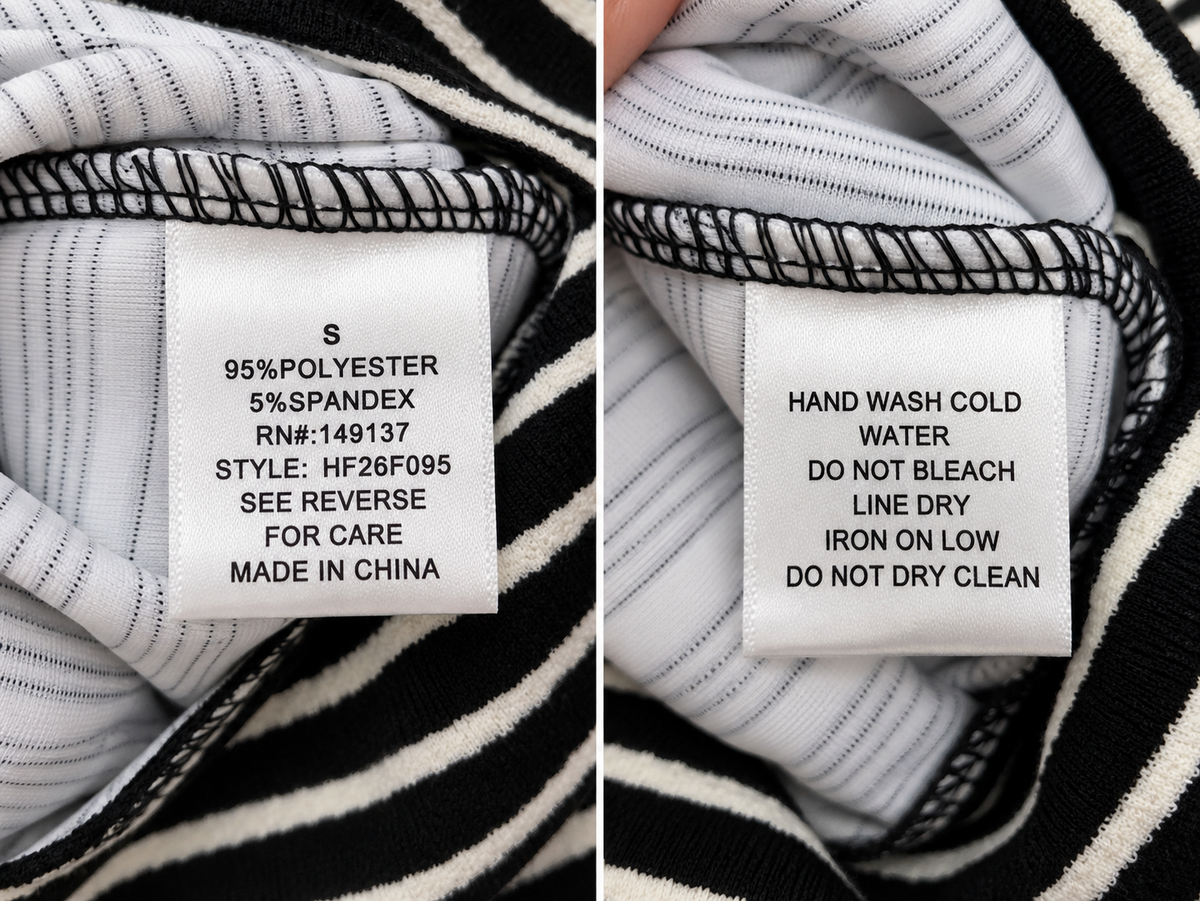 HYFVE pants fabric and care label