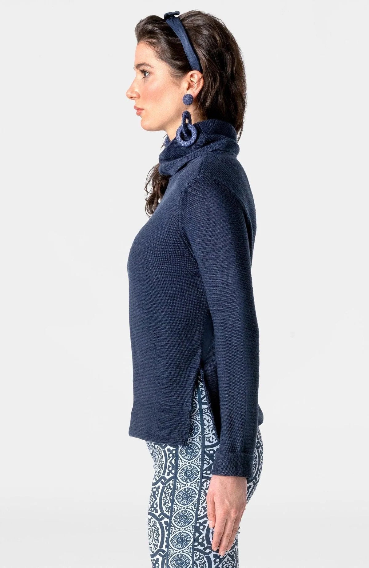Gretchen Scott Knit Knit turtleneck sweater in navy