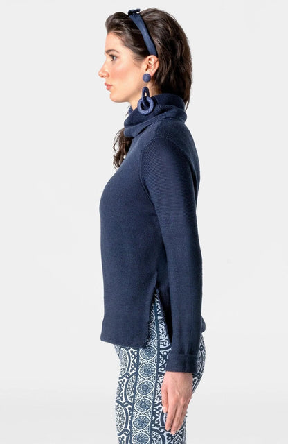 Gretchen Scott Knit Knit turtleneck sweater in navy