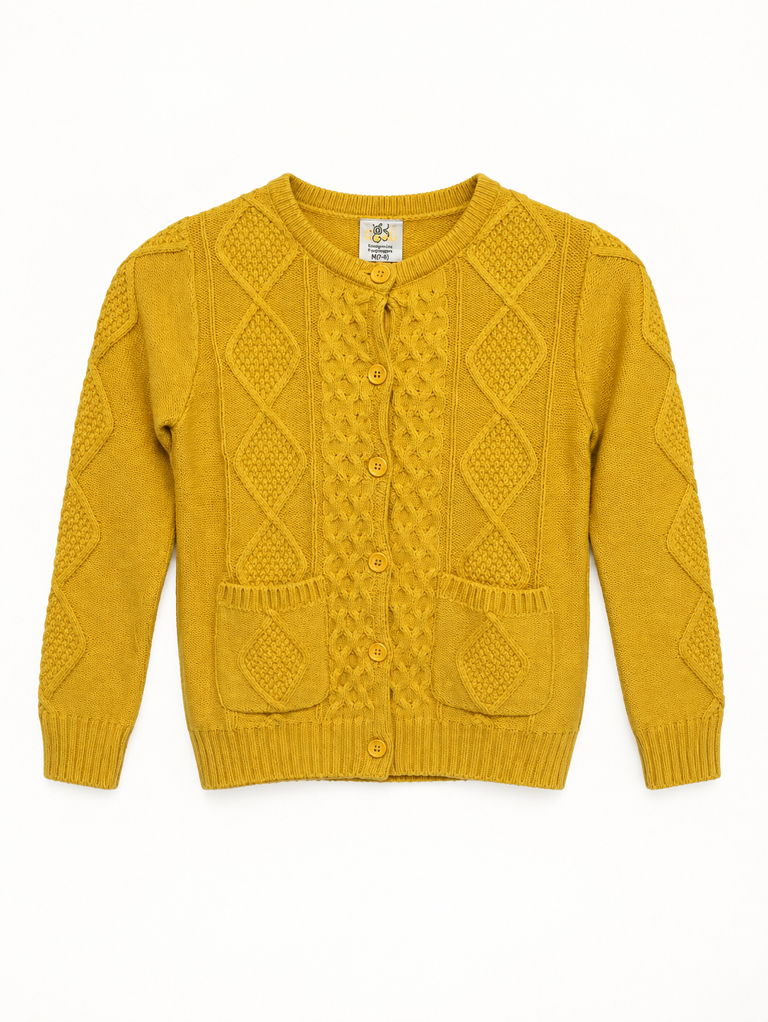 Sissymini girls cable-knit button-front cardigan product photo
