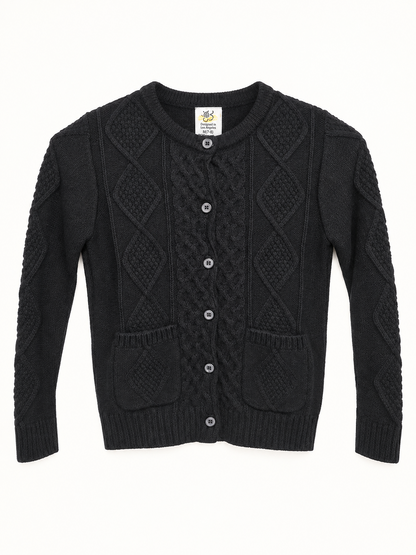 Sissymini girls cable-knit button-front cardigan product photo