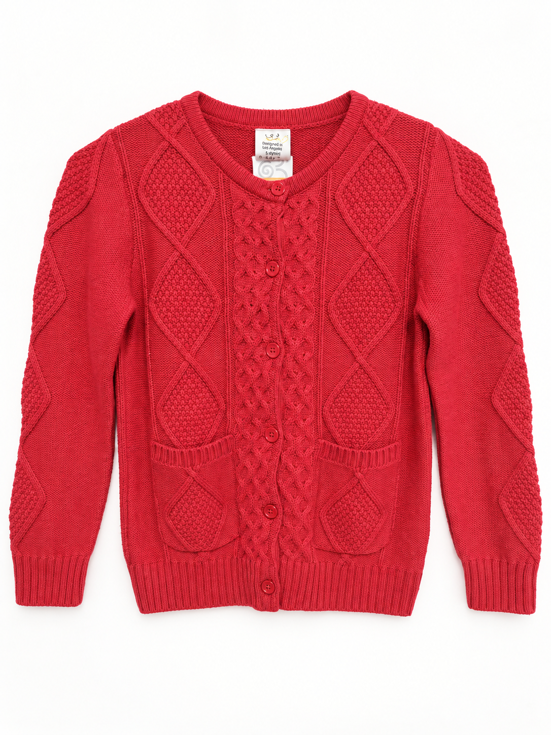 Sissymini girls cable-knit button-front cardigan product photo