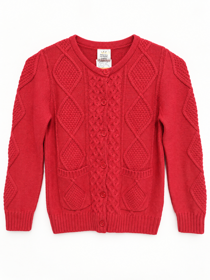 Sissymini girls cable-knit button-front cardigan product photo