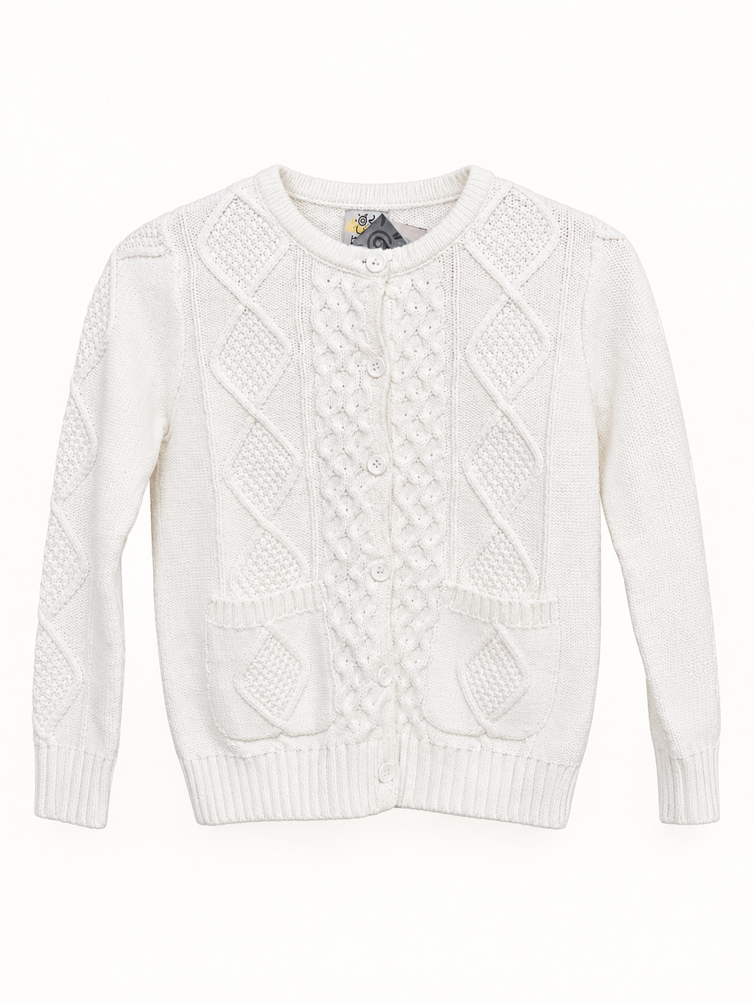 Sissymini girls cable-knit button-front cardigan product photo