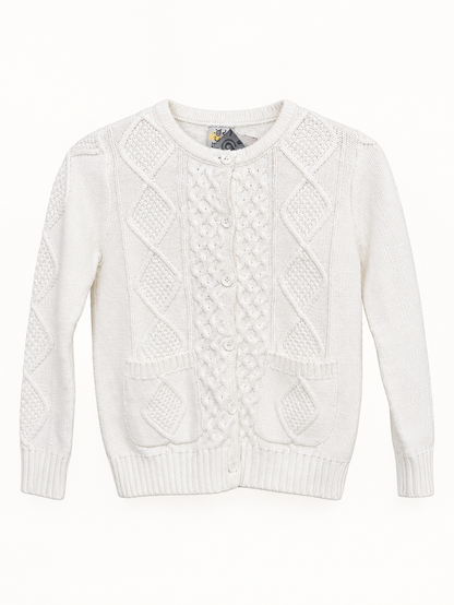 Sissymini girls cable-knit button-front cardigan product photo