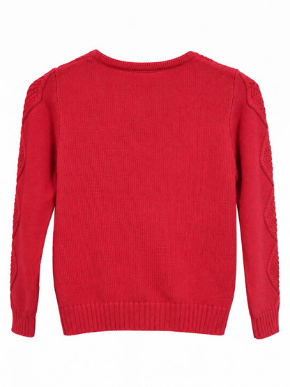 Sissymini girls cable-knit button-front cardigan product photo