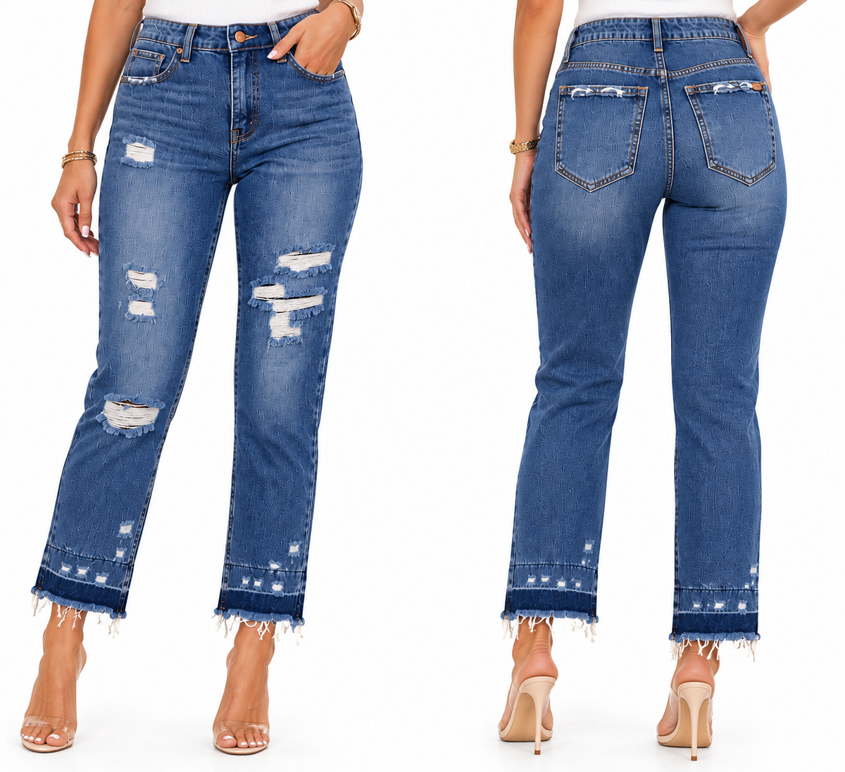 Special A distressed jeans front and back